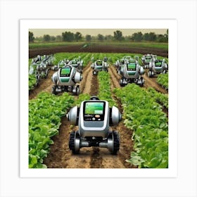 Robots In The Field 7 Art Print