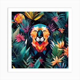 Lion In The Jungle 13 Art Print