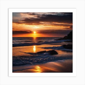 Sunset On The Beach 430 Art Print