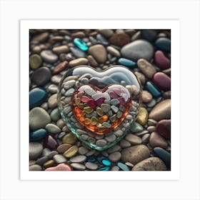 Heart Of Pebbles Art Print