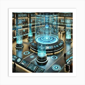 Holographic Chambers With Ai 1024x1024 Art Print