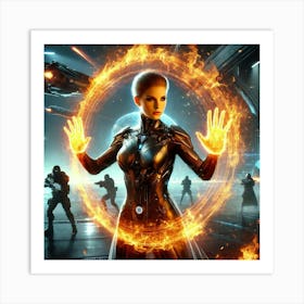 Daria Ashheart Flame Shielding Sci Fi Art Print