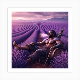 Man In Lavender Field Art Print