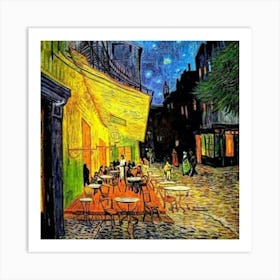 van goth cafe terrace at night Art Print