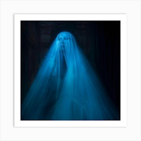 Spirit Trapped Screaming Partially Visible Through A Delicate Translucent Veil Ethereal Essence (7) Art Print