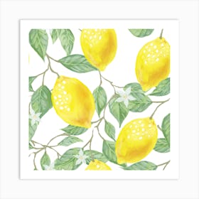 Lemons On A Branch 2 Art Print