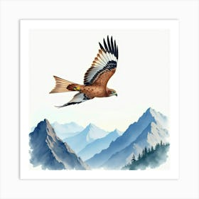 Hawk In Flight Art Print