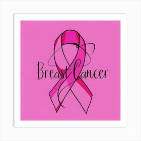 Women Breast Cancer Awareness background in Pink Ribbon international symbol for month October clipart and poster clipart and wall art 21 Art Print