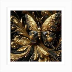 Gold Butterfly 2 Art Print