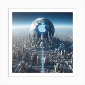 Futuristic Cityscape 136 Art Print