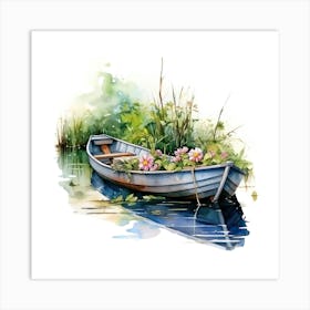 Watercolor Boat 1 Art Print