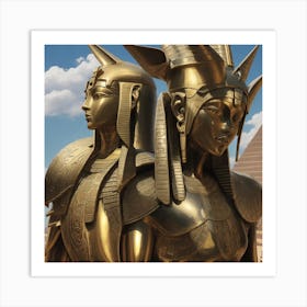 Egyptian Statues Art Print