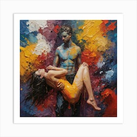 Woman and Man Erotic Dance Art Print