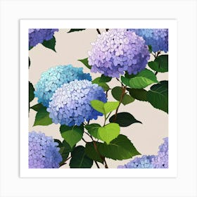 Hydrangea bush 1 Art Print