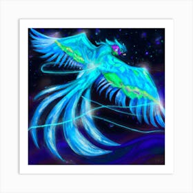 Blue Bird Soaring Art Print