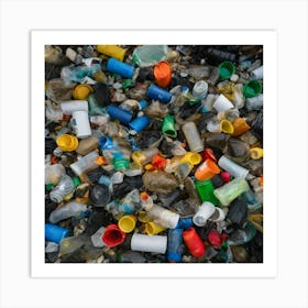 Plastic Waste In The Ocean Art Print