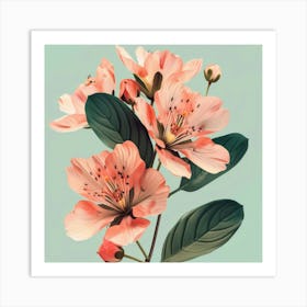 Pink Flowers 1 Art Print