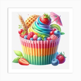 Rainbow Cupcake 12 Art Print