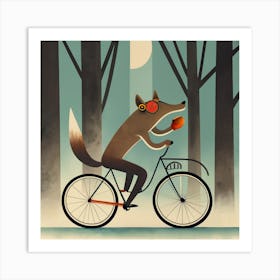 Fox On A Bike 5 Art Print