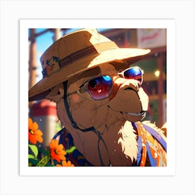 Camel In Sunglasses Art Print