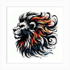 Lion Head Tattoo Art Print