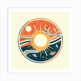 Sun And Birds Art Print