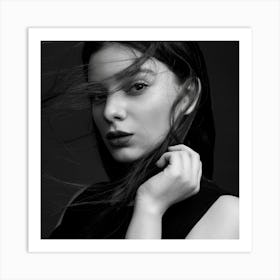 Black And White Portrait Of A Woman Art Print