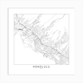 Honolulu Map Line Art Print
