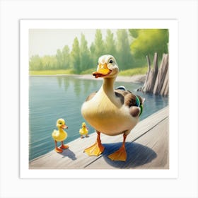 Duck Family 11 Art Print