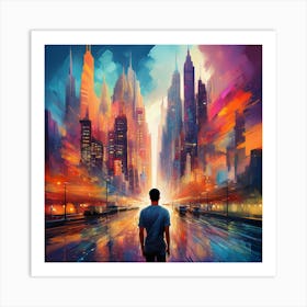 Abstract Cityscape 1 Art Print