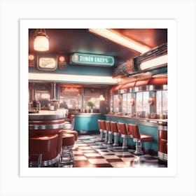 Diner Interior 1 Art Print