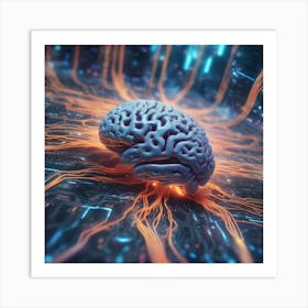 Brain In A Network Art Print