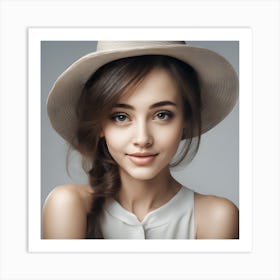 Woman In A Hat with curious eyes. ❤️ Art Print