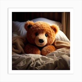 Firefly Cozy Little Bear Snuggled In Bed 81259 Art Print