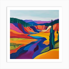 Colourful Abstract Yellowstone National Park 5 Art Print