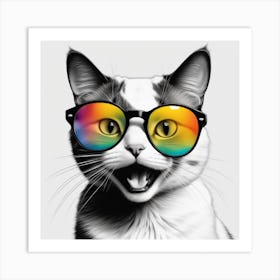 Cat With Sunglasses 1 Art Print