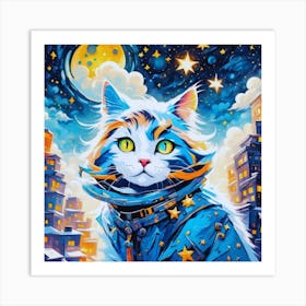 Cat In Space 2 Art Print