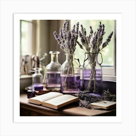 Lavender In A Vase paintings art print Art Print