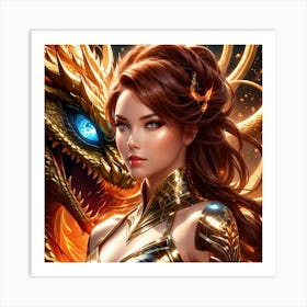 Girl In A Dragon Costume opn Art Print