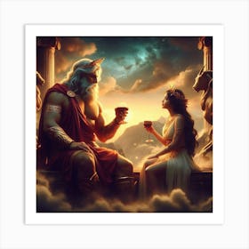 Athena and Zeus Art Print