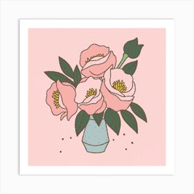 Peonies In A Vase Art Print