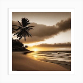 Sunset At The Beach By Daniel 2 Art Print