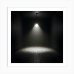 A Room Filled With Nothing But Blackness And A Single Lightbulb Hanging Overhead 3 Art Print