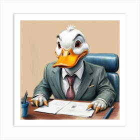 Duck In A Suit 31 Art Print