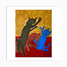 Cat And Horse 1 Art Print