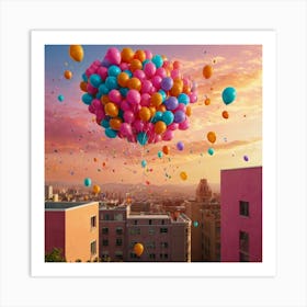 Balloons In The Sky 3 Art Print