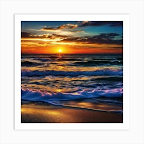 Sunset On The Beach 554 Art Print