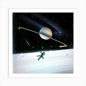 Kid goes to outer space  Art Print