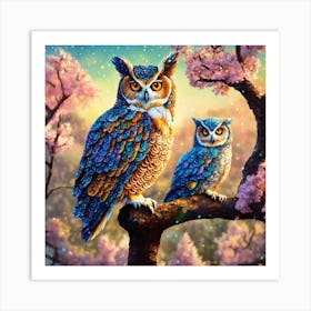 Parliament of owls 3 Art Print