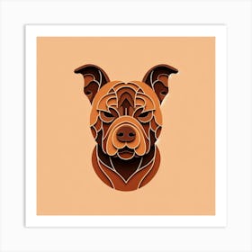 Minimalism, Staffordshire bull terrier head 3 Art Print